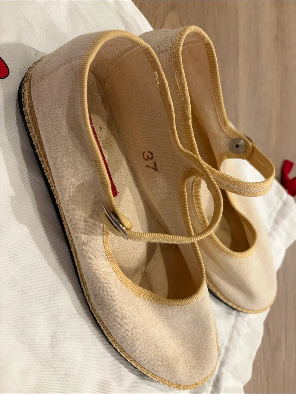 Vibi Venezia Mary Jane Linen Espadrilles in Beige
